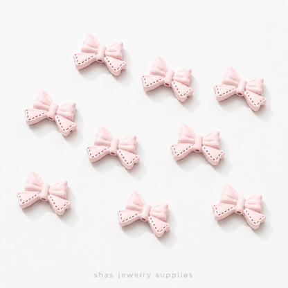 APB01 Coquette Bow Alloy Printed Bead ( 1 pc )
