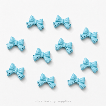 APB01 Coquette Bow Alloy Printed Bead ( 1 pc )