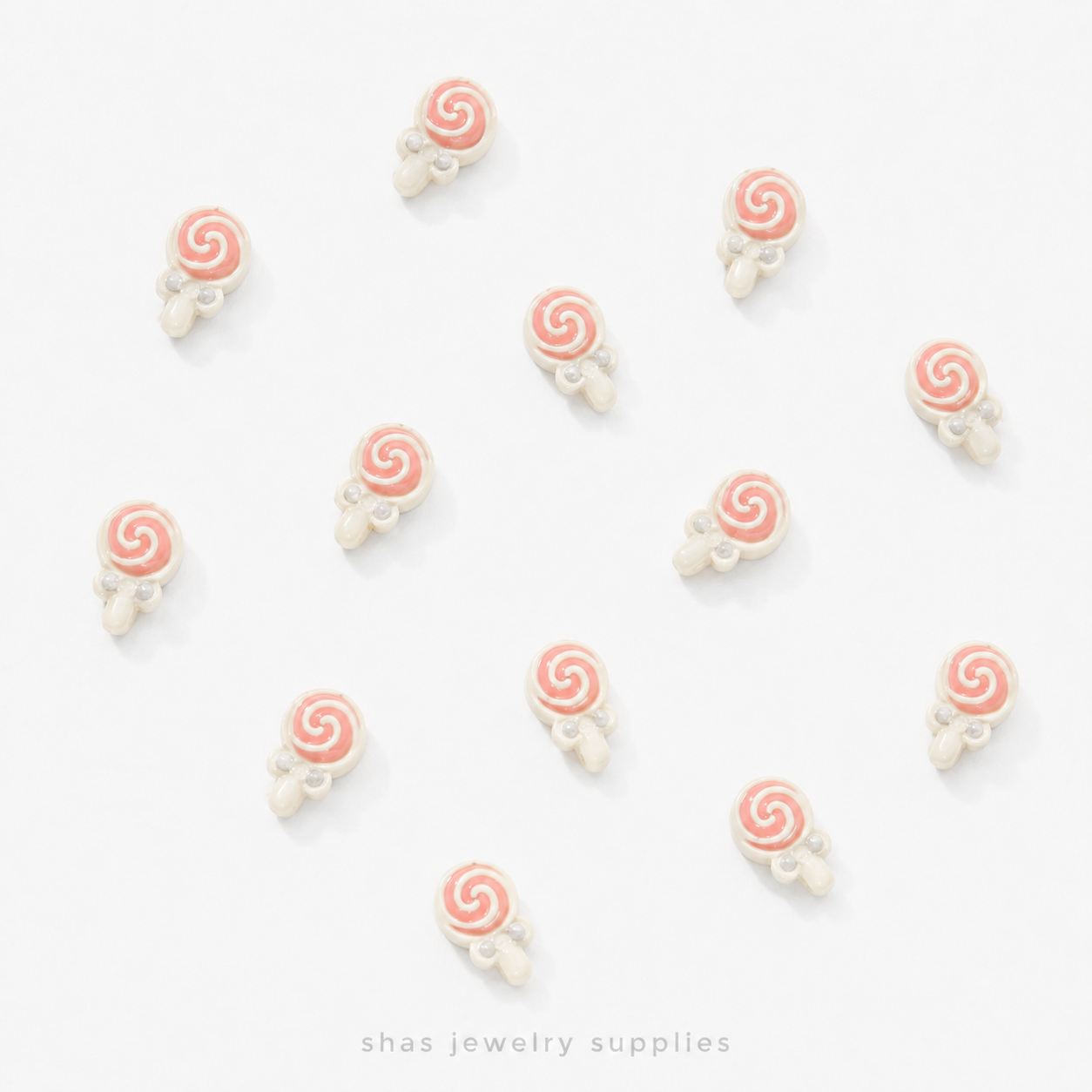 APB03 Lollipop Alloy Printed Bead ( 1 pc )