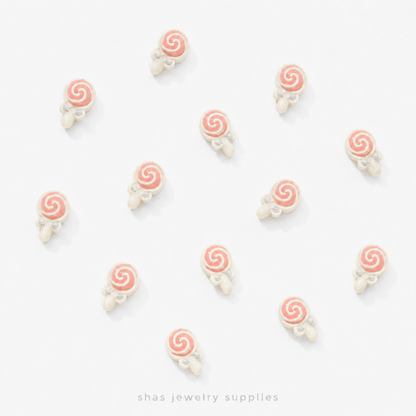 APB03 Lollipop Alloy Printed Bead ( 1 pc )