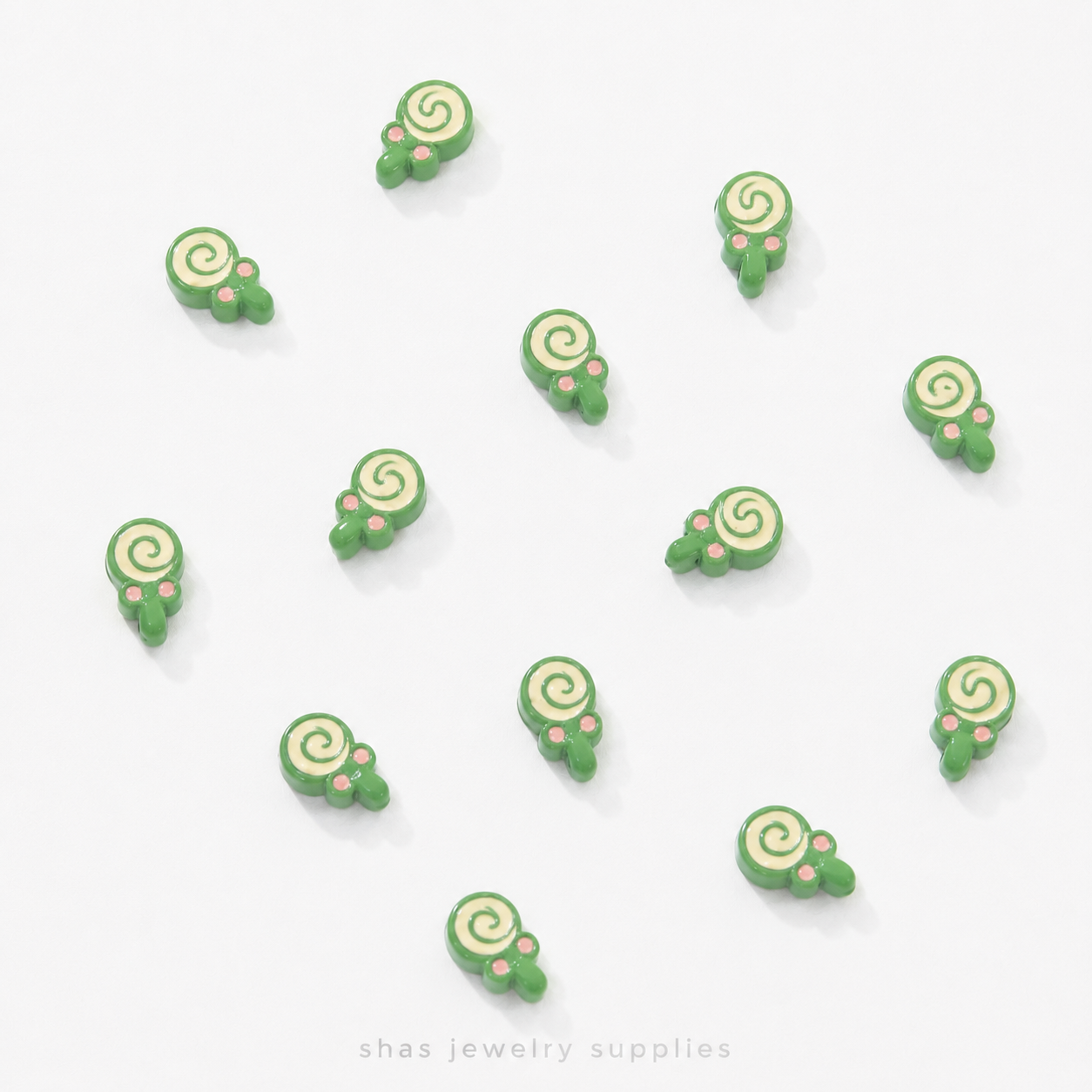 APB03 Lollipop Alloy Printed Bead ( 1 pc )