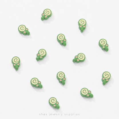 APB03 Lollipop Alloy Printed Bead ( 1 pc )