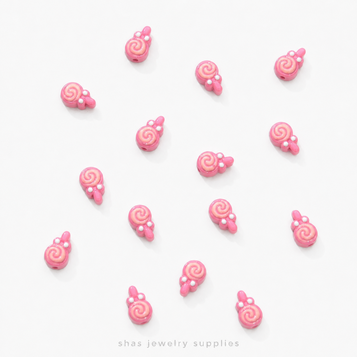 APB03 Lollipop Alloy Printed Bead ( 1 pc )