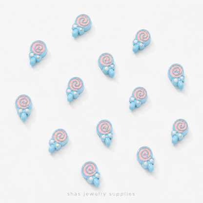 APB03 Lollipop Alloy Printed Bead ( 1 pc )