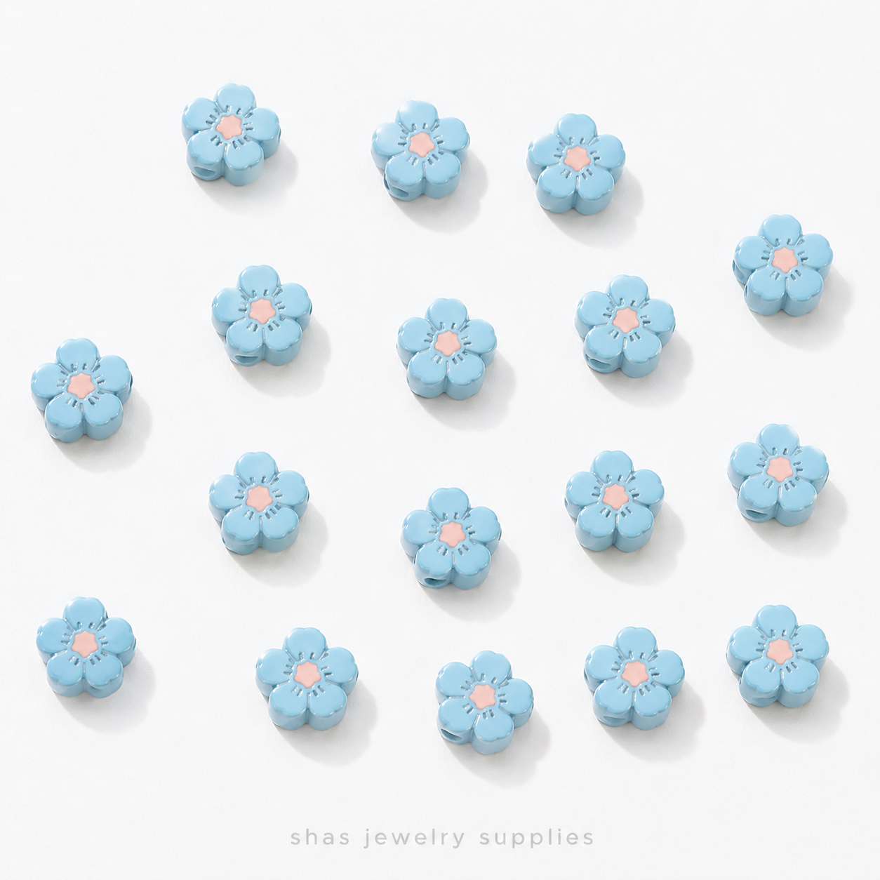 APB02 Blossom Alloy Printed Bead ( 1 pc )