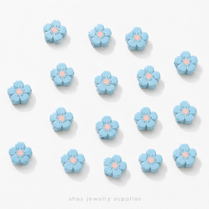 APB02 Blossom Alloy Printed Bead ( 1 pc )