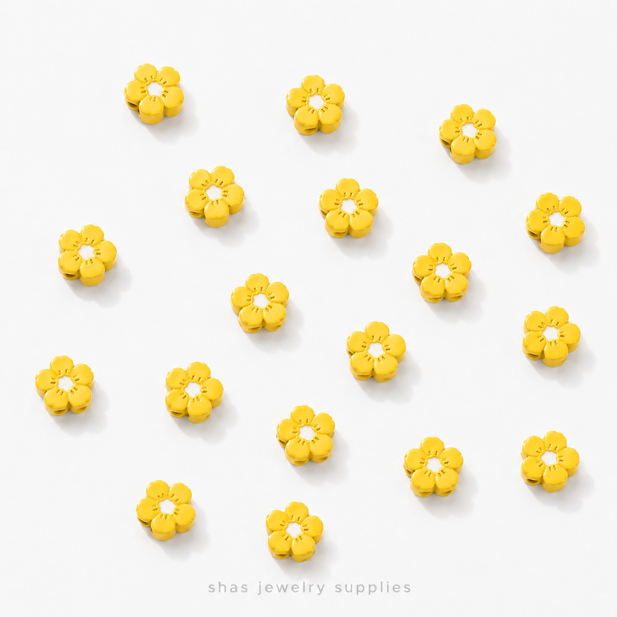 APB02 Blossom Alloy Printed Bead ( 1 pc )