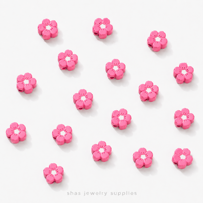 APB02 Blossom Alloy Printed Bead ( 1 pc )