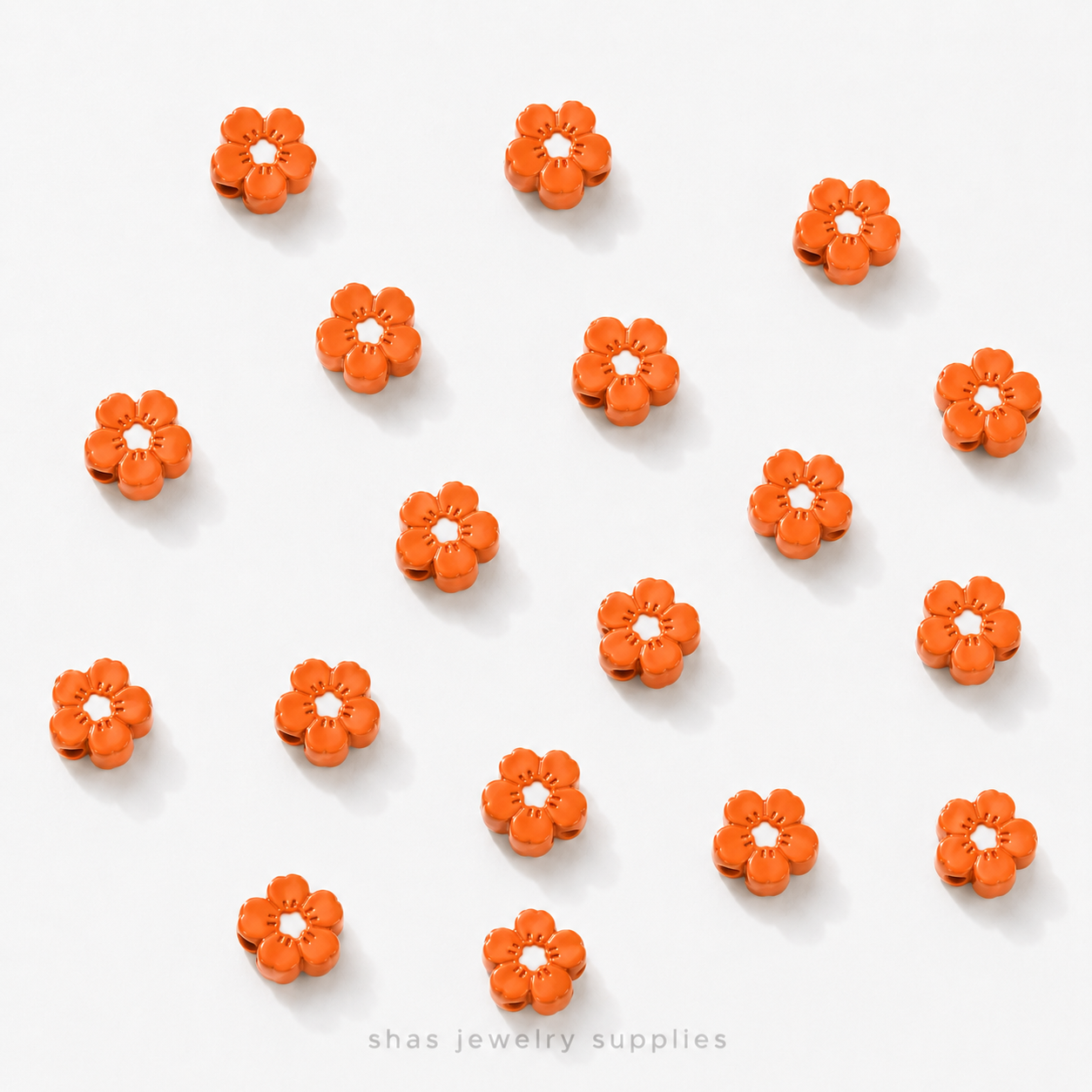 APB02 Blossom Alloy Printed Bead ( 1 pc )