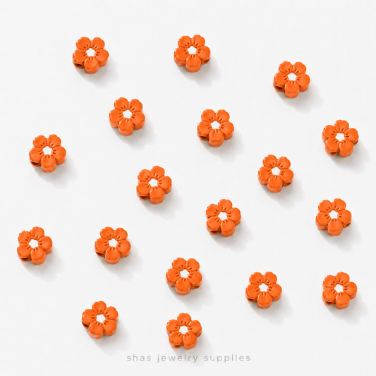 APB02 Blossom Alloy Printed Bead ( 1 pc )