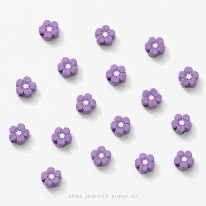 APB02 Blossom Alloy Printed Bead ( 1 pc )