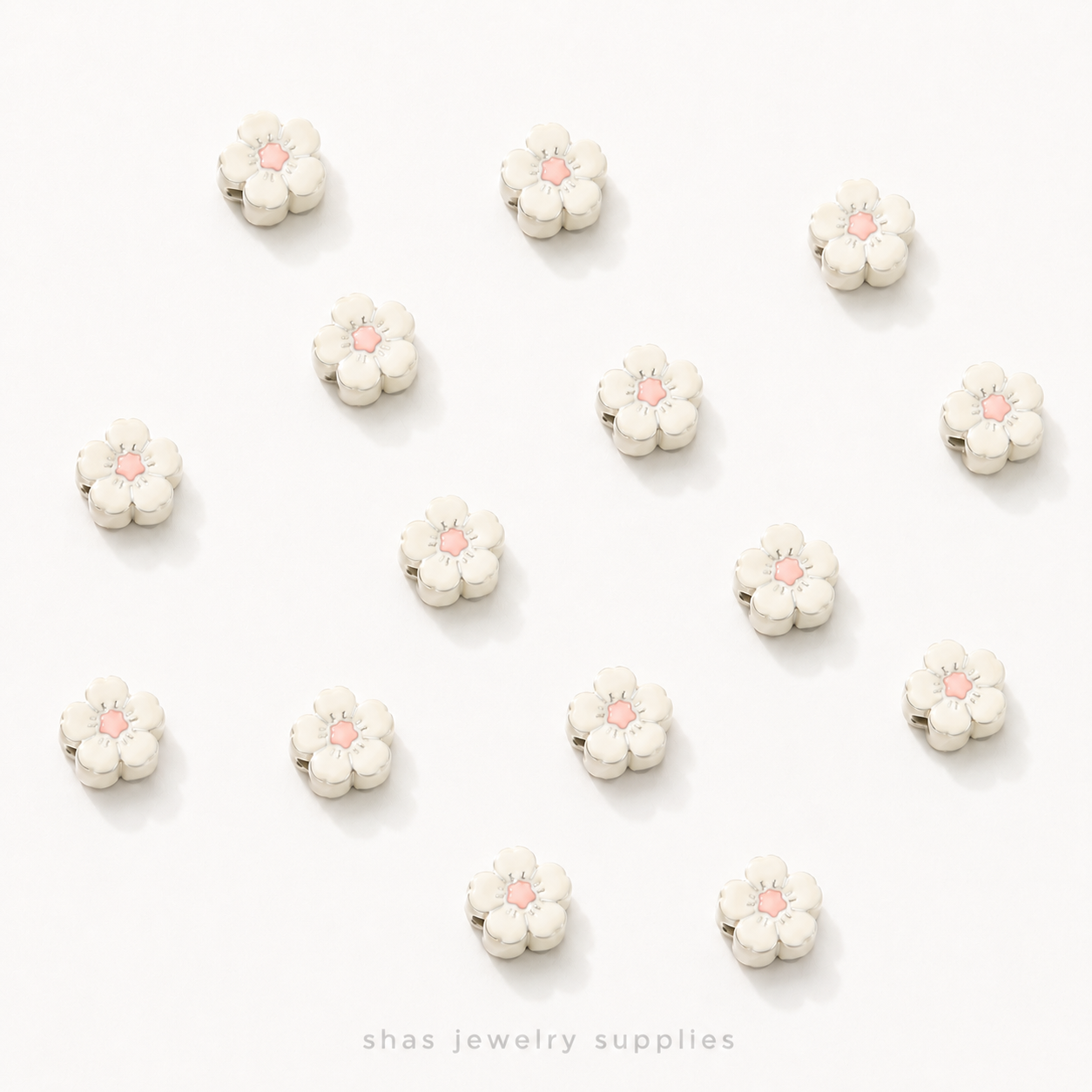 APB02 Blossom Alloy Printed Bead ( 1 pc )