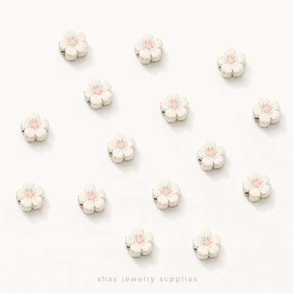 APB02 Blossom Alloy Printed Bead ( 1 pc )