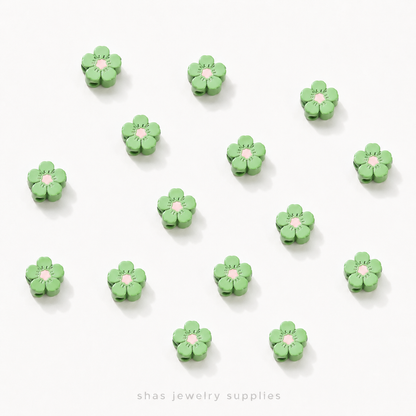 APB02 Blossom Alloy Printed Bead ( 1 pc )
