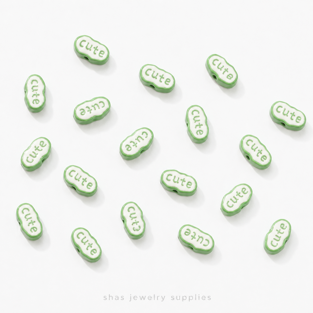APB06 Cute Cloud Alloy Printed Bead ( 1 pc )