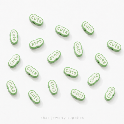 APB06 Cute Cloud Alloy Printed Bead ( 1 pc )