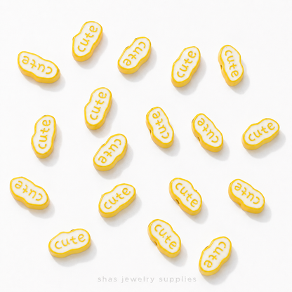 APB06 Cute Cloud Alloy Printed Bead ( 1 pc )