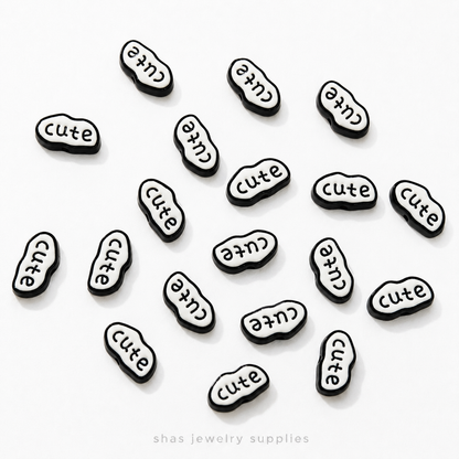 APB06 Cute Cloud Alloy Printed Bead ( 1 pc )