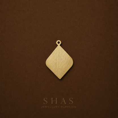 BC02X Textured wavy rhombus ( 1pc ) raw brass