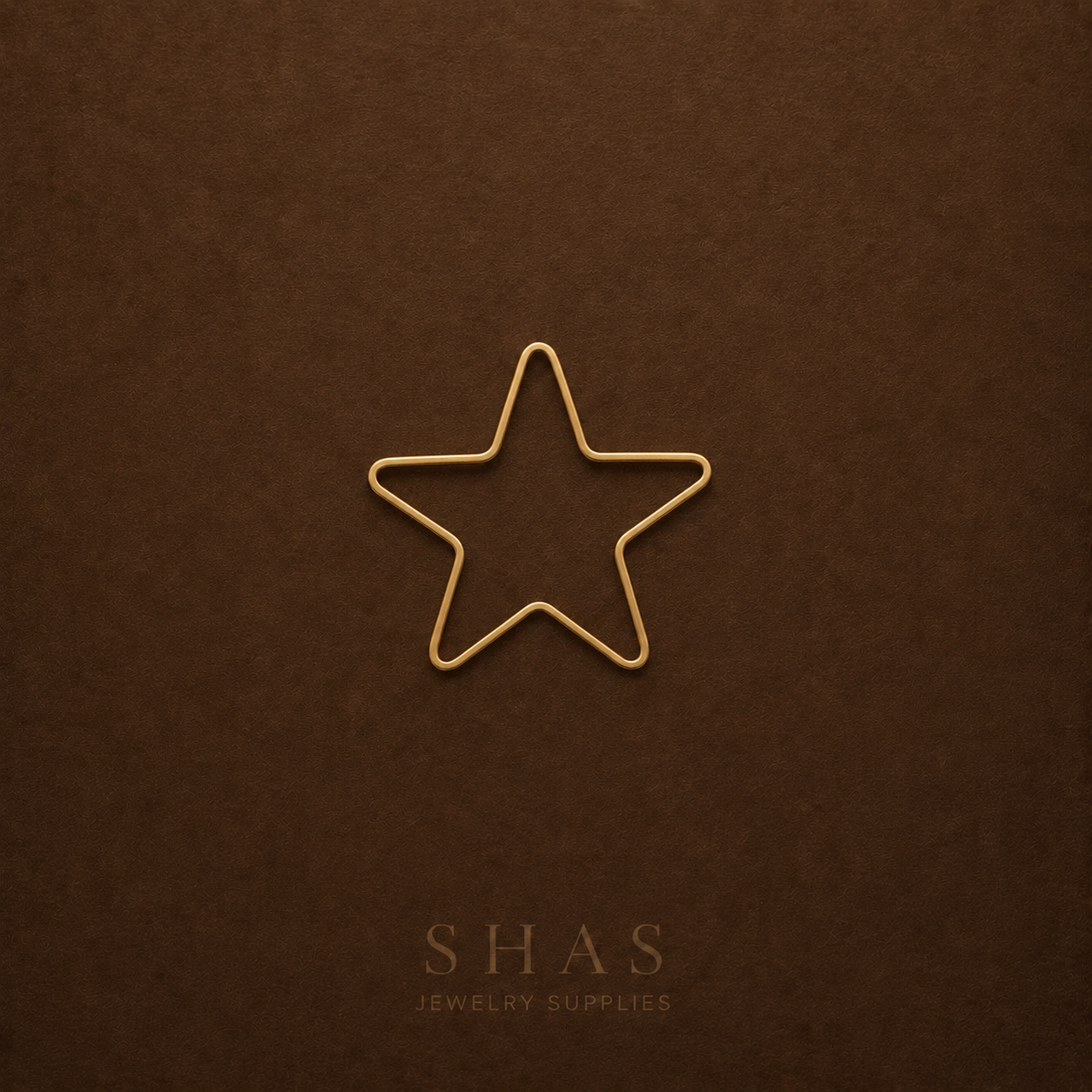BC03F Star charm (1PC) RAW BRASS