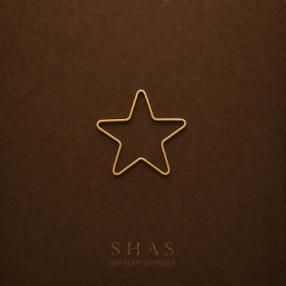 BC03F Star charm (1PC) RAW BRASS