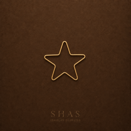 BC03F Star charm (1PC) RAW BRASS