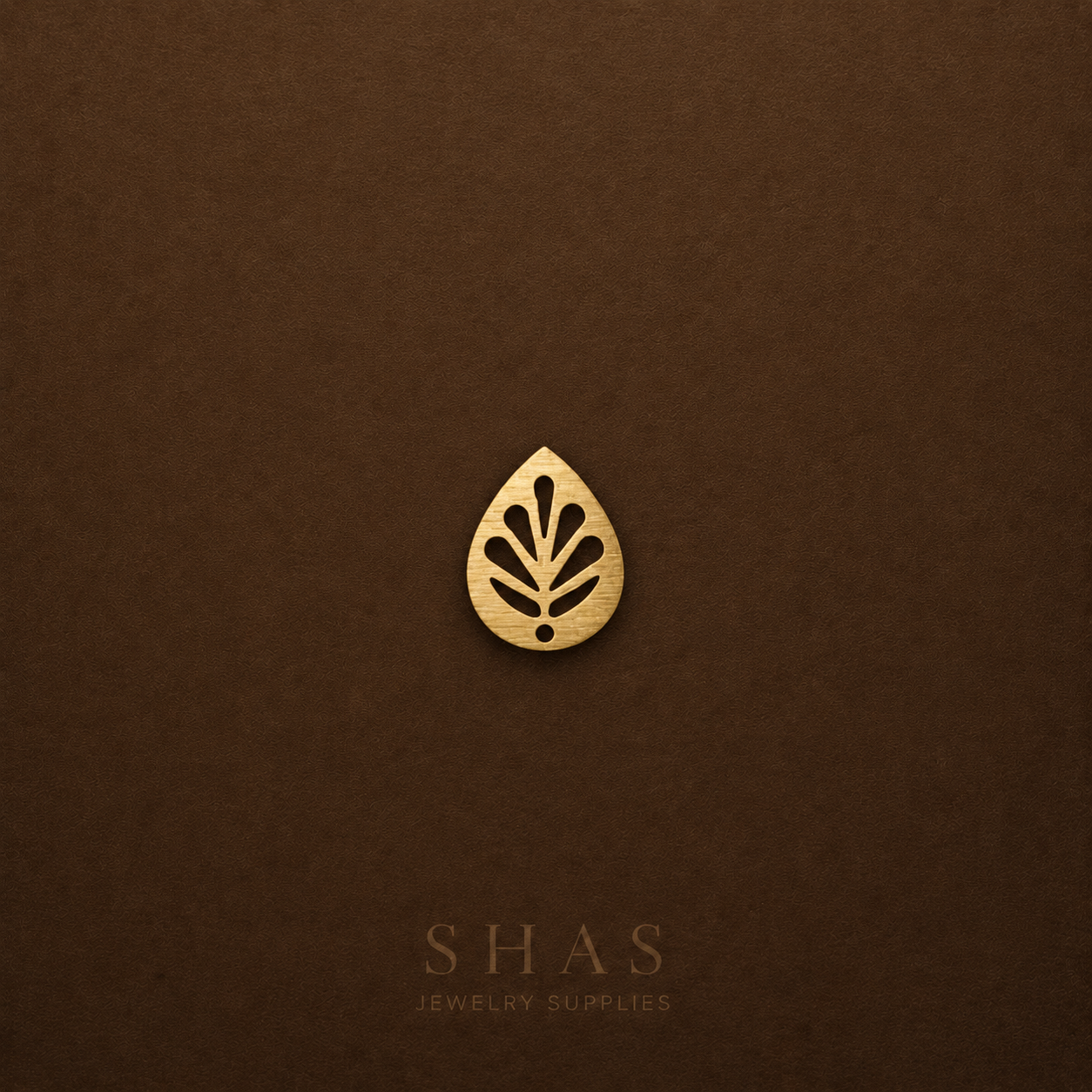 BC03J Textured leaf ( 1 pc ) RAW BRASS