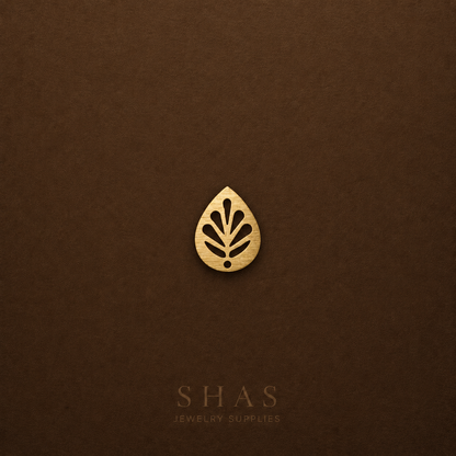 BC03J Textured leaf ( 1 pc ) RAW BRASS