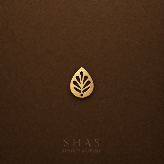BC03J Textured leaf ( 1 pc ) RAW BRASS