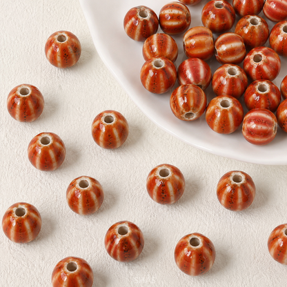 PCB01 Retro Small Watermelon Ceramic Bead ( 1 PC ) Porcelian Ceramic