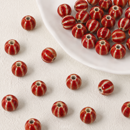 PCB01 Retro Small Watermelon Ceramic Bead ( 1 PC ) Porcelian Ceramic