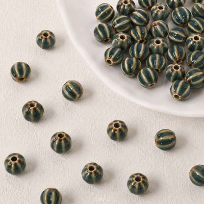 PCB01 Retro Small Watermelon Ceramic Bead ( 1 PC ) Porcelian Ceramic