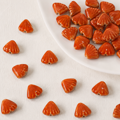 PCB03 Scallop Shell Ceramic bead ( 1 pc ) Porcelian Ceramic