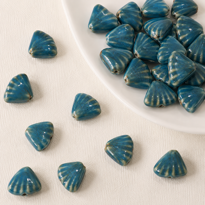 PCB03 Scallop Shell Ceramic bead ( 1 pc ) Porcelian Ceramic