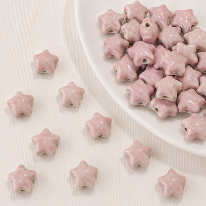 PCB04 Chunky Star Ceramic bead ( 1 pc ) Porcelian Ceramic ( 15 mm )