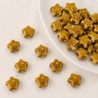 PCB04 Chunky Star Ceramic bead ( 1 pc ) Porcelian Ceramic ( 15 mm )
