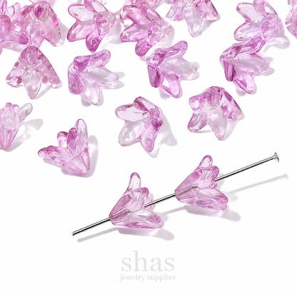 GB03A Lily Flower Glass bead ( 1 pc ) Lampwork Bead
