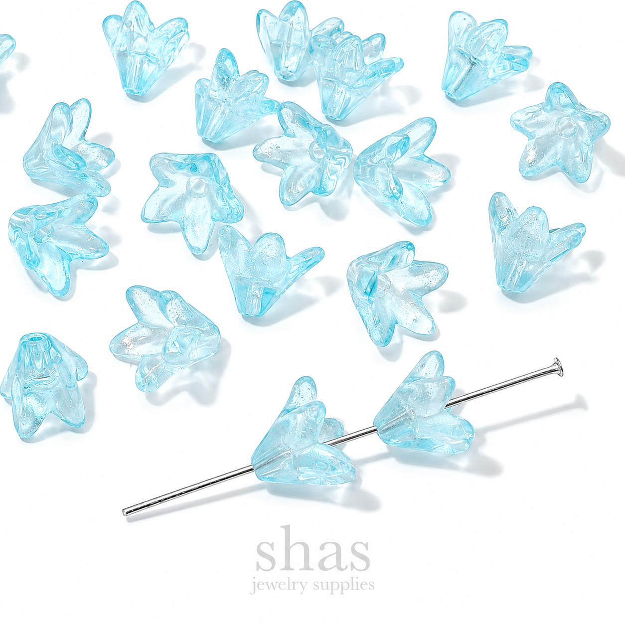 GB03A Lily Flower Glass bead ( 1 pc ) Lampwork Bead