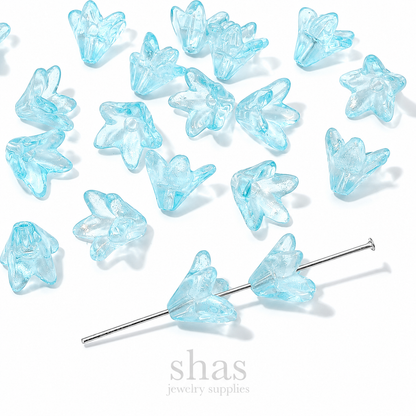 GB03A Lily Flower Glass bead ( 1 pc ) Lampwork Bead
