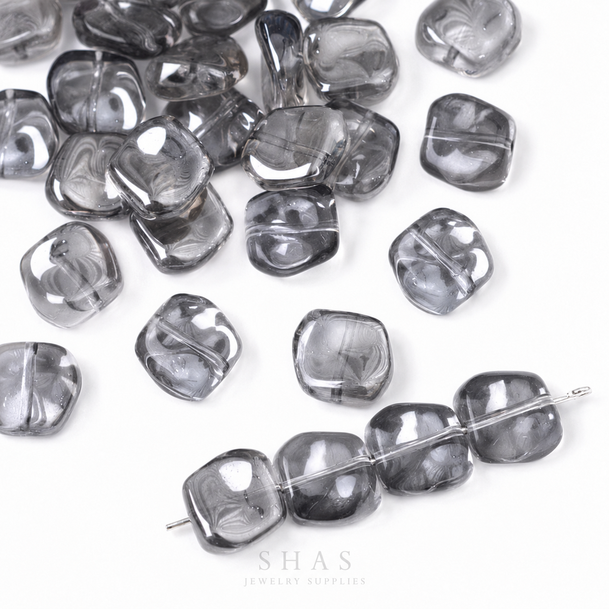 GB06A Gradient Irregular Plating Iridescent Glass Bead ( 1 pc ) Lampwork Bead