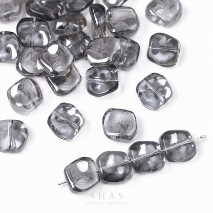 GB06A Gradient Irregular Plating Iridescent Glass Bead ( 1 pc ) Lampwork Bead