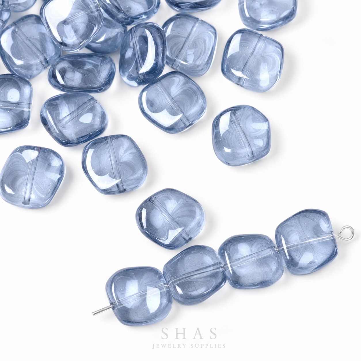 GB06A Gradient Irregular Plating Iridescent Glass Bead ( 1 pc ) Lampwork Bead