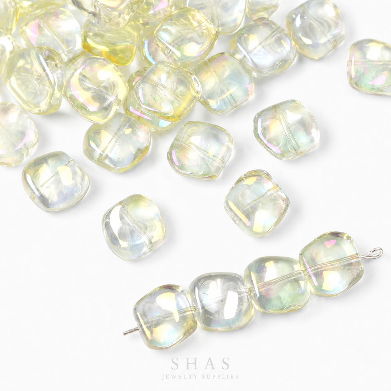 GB06A Gradient Irregular Plating Iridescent Glass Bead ( 1 pc ) Lampwork Bead