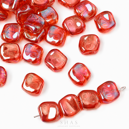 GB06A Gradient Irregular Plating Iridescent Glass Bead ( 1 pc ) Lampwork Bead