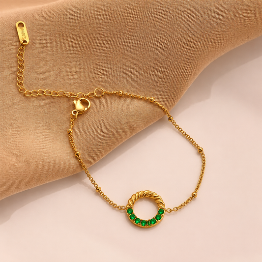 BSJ07A Zircon Dainty Modern Bracelet  - Premium jewellery- 18k Gold PVD plated 316 stainless steel - Anti tarnish