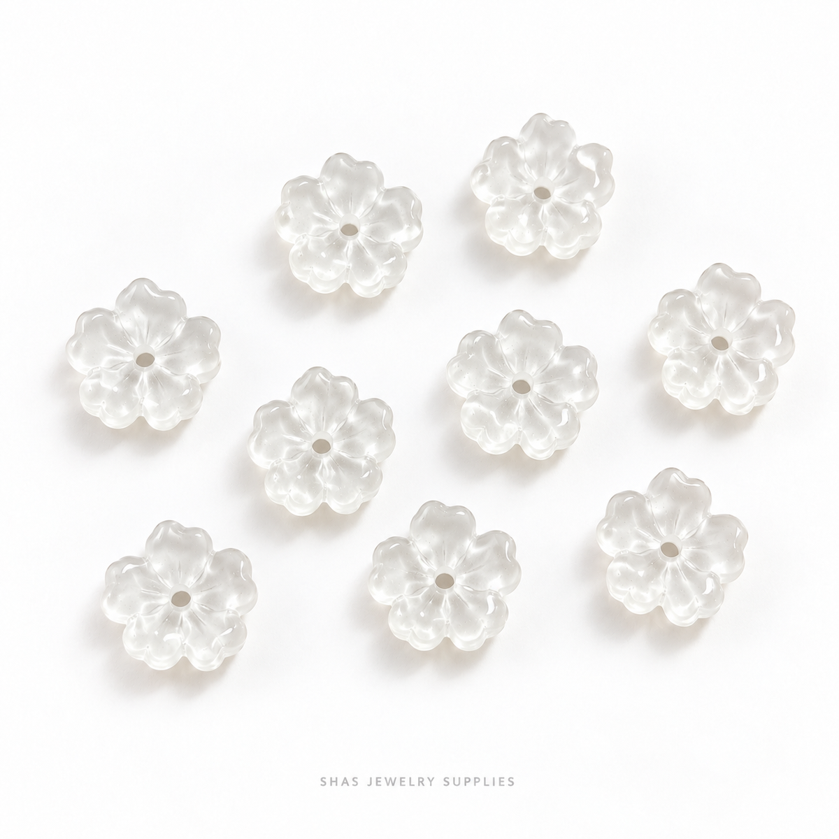 GB68 Cherry Blossom Flower Glass Beads ( 1 pc ) Lampwork Bead
