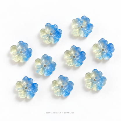 GB68 Cherry Blossom Flower Glass Beads ( 1 pc ) Lampwork Bead