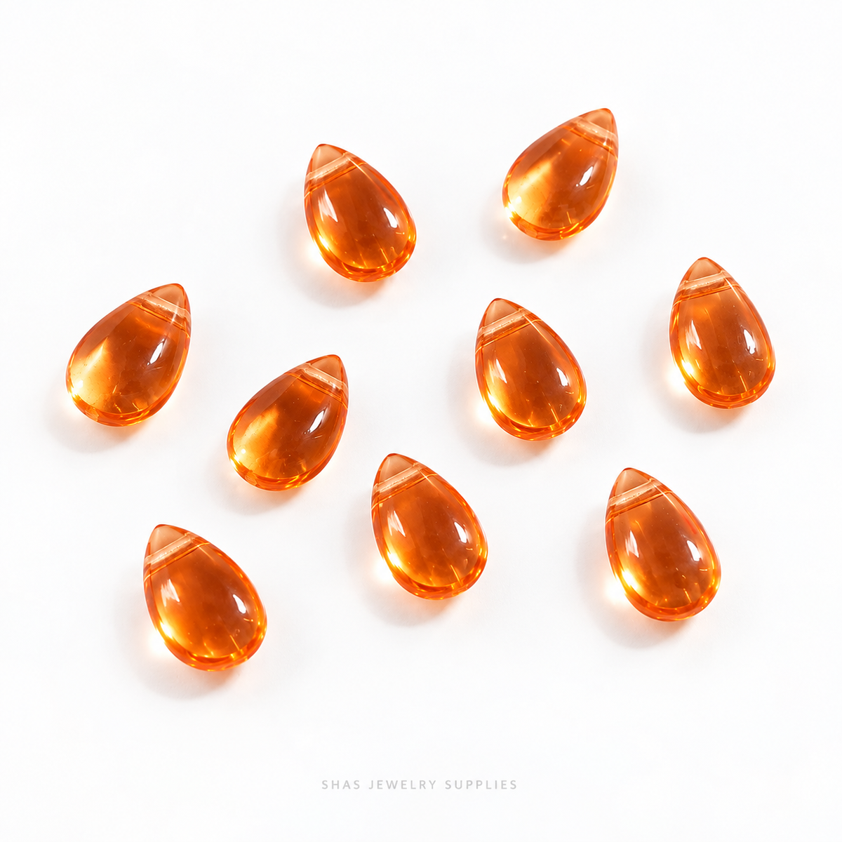 GB65 Translucent Waterdrops Glass Beads ( 1 pc ) Czech Bead