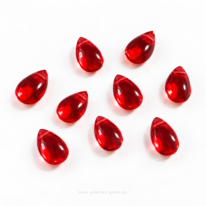 GB65 Translucent Waterdrops Glass Beads ( 1 pc ) Czech Bead