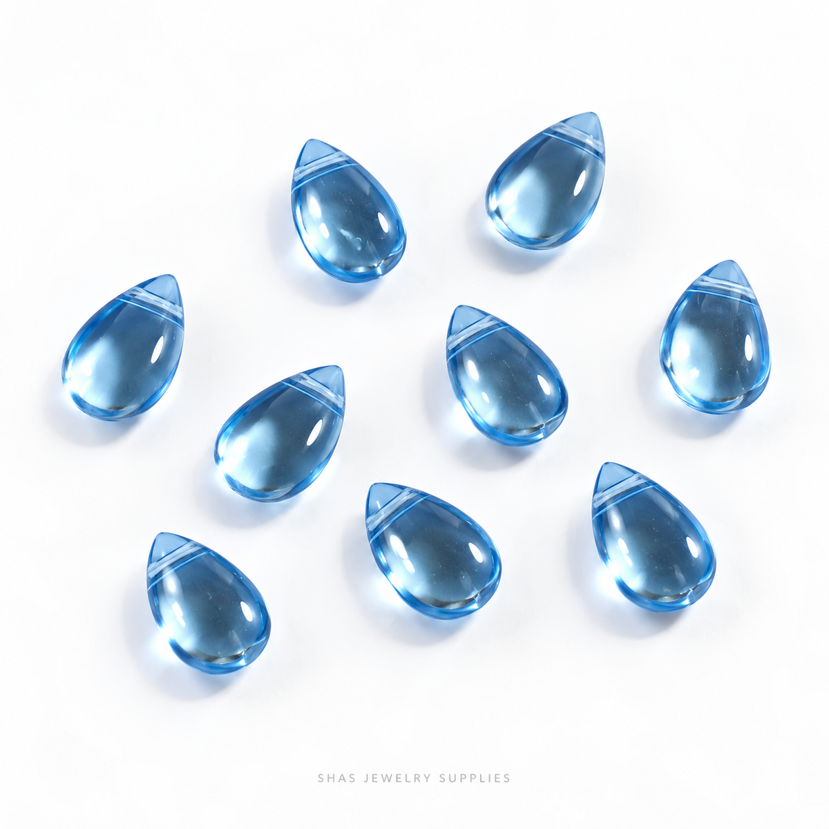GB65 Translucent Waterdrops Glass Beads ( 1 pc ) Czech Bead